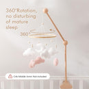 EERKEOD Baby Crib Mobile Bunny Nursery Mobile for Boys Girls Teddy Velvet Mobile Nursery Decor for Infant Bedroom Hanging Baby Mobile for Bassinet Newborn Baby Gift（Pink Clouds） by TinyTreasures Baby Boutique