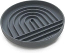 The Slowdown Bowl Silicone Slow Feeder for Cats & Dogs, Slow Eating Mealtime Solution with Modern Lick Mat Design, Reduces Gulping, Fits 1 Cup 6” Across x 1.25” Tall, Small-Charcoal by CozyNest Decor