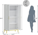 Tall Storage Cabinet, Kitchen Pantry Cabinet with 2 Doors & Adjustable Shelves for Laundry Room, Living Room, Entryway,Bathroom,White by CozyNest Decor