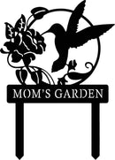Personalized Metal Sign with Stake, Custom Hummingbird Garden Sign for Outdoor, Patio, Farmhouse Decoration, Lawn Yard Art, Bird Flower Garden Decor by CozyNest Decor