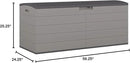 Suncast 120-Gal. All-Weather Patio Deck Box with Pad-Lockable Split Top Lid, Extra-Large Outdoor Storage Unit for Patio Furniture and Grill Tools, Made in the USA by GreenHaven Gardens