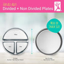 Elk and Friends 7.8” Stainless Steel Non Divided Plates with Silicone Sleeve + Storage Lid | Baby, Toddler, Kids | Dishwasher Safe | Dinner & Snack Plates | 4 Pack by TinyTreasures Baby Boutique