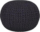 BIRDROCK HOME Round Pouf Ottoman | Cotton Braided Foot Stool with Bean Bag Filling | Boho Foot Rest for Living Room & Bedroom | Compact & Comfortable Seating, Lightweight & Soft | Charcoal by CozyNest Decor