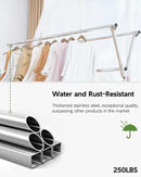 Clothes Drying Rack 79 Inches Folding Indoor Outdoor, Drying Rack Clothing Collapsible, Foldable Laundry Drying Rack, Heavy Duty Stainless Steel Clothesline, Garmet Rack, 20 Hooks 12 Clips by CozyNest Decor