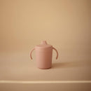 mushie Trainer Sippy Cup | Made in Denmark | Leak Resistant Twist-Off Lid & Handles | 6 Months + (Blush) by TinyTreasures Baby Boutique