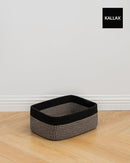 KALLAX Small Woven Basket, 13.5 x 9.5 x 5 Inches, Storage Basket for Organizing, Cute Small Rope Shelf Closet Cube Storage Bins Baskets for Shelves, Dog Toy Gift Baskets Empty, 3 Pack Black & Brown by TinyTreasures Baby Boutique