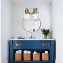 BONLICHT Modern Bathroom Light Fixtures in Brushed Nickel Finish, 2 Light Industrial Indoor Wall Sconce Farmhouse Vanity Lighting Over Mirror with Hammered Glass Contemporary Hallway Wall Mount Lamp by CozyNest Decor
