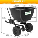 Tow Behind Broadcast Spreader, 200 LB Capacity,Fertilizer Spreader Holds up to 550 lbs with 13" Pneumatic Tires and Adjustable Flow Control Lever,for Fertilizer, Grass Seed, Salt, Ice Melt, Lawn by GreenHaven Gardens