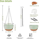 2 Pack Hanging Planters for Indoor Outdoor Plants, 12 Inch Self Watering Hanging Pot with Drainage Holes and Saucer, Plastic Plant Pots, Green Brown Flower Pots for Kitchen, Balcony, Garden by CozyNest Decor