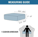 H.VERSAILTEX Velvet Stretch Couch Cushion Cover Plush Cushion Slipcover for Chair Cushion Furniture Protector Seat Cushion Sofa Cover (1 Piece Armchair Cushion Covers, Stone Blue) by CozyNest Decor