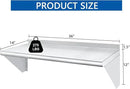 HARDURA Stainless Steel Shelf 14" x 36", 275lb Commercial Shelves Wall Mount Metal Shelving with Backsplash and Brackets for Kitchen, Restaurant, Laundry Room and Home by CozyNest Decor