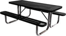 Coated Outdoor Furniture Heavy-Duty Portable Outdoor Picnic Table, Thermoplastic Coated Expanded Metal Commercial-Grade Patio Dining Furniture Made in America (6ft Rectangular, Textured Black) by GreenHaven Gardens