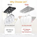 4 Pcs Wine Glass Holder Under Cabinet,Plastic Stemware Rack Punch-free Hanger Under Counter for Bar,Kitchen and Restaurant(Grey) by CozyNest Decor
