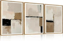 HPINUB Large Modern Abstract Framed Canvas Wall Art Set,Geometric Line Black White and Beige Textured Wall decor Neutral Gray Minimalist Art Print for Living Room,Bedroom,Dining Room,Office -16"x24"x3 by CozyNest Decor