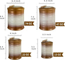 Nihow Ceramic Food Storage Jar Sets: Container with Air Tight Ceramic Lid for Flour/Sugar/Rice/Coffee/Cookies/Candy - Seal Damp-proof Canister for The Kitchen - Set of 4 (Brown) by CozyNest Decor