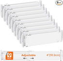 Lifewit 9 Pack Drawer Dividers 4" High, 13.8-22.5" Dresser Drawer Divider, Adjustable Drawer Organizers for Clothes, Plastic Drawers Separators for Dresser, Bedroom, Bathroom, Kitchen, Office