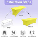 ABCCANOPY 6 FT Yellow Spandex Table Cover Stretch Fitted Wrinkle Resistant Tablecloth Reuse for Rectangular Folding Table Patry Event Wedding Banquet by CozyNest Decor