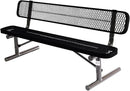 Coated Outdoor Furniture Heavy-Duty Portable Outdoor Bench Thermoplastic Coated, Expanded Metal, Commercial-Grade Seating, Made in America (Portable with Back, 6 Ft, Black) by GreenHaven Gardens