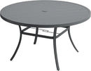 DIFY 50" Round Outdoor Patio Dining Table for 6, Metal Patio Table with 1.57" Adjustable Umbrella Hole, All-Weather Dining Furniture Table for Backyard Lawn Garden, Grey by GreenHaven Gardens
