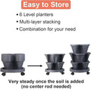 Vertical Planter 6 Tier Stackable Planters Garden Planters Strawberry Herb Flower and Vegetable Planter Indoor Outdoor Gardening Pots with Removable Wheels and Tools by GreenHaven Gardens