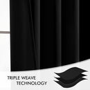 MIULEE Black Back Tab Blackout Curtains 96 Inch Length 2 Panels Set for Living Room Bedroom, Halloween Rod Pocket/Pinch Pleat Thermal Insulated Room Darkening Pleated Light Blocking Drapes, W66 x L96 by TinyTreasures Baby Boutique