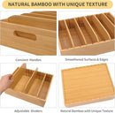 2 Pack Bamboo Lid Holder Food Container, Kitchen Organizer with 5 Adjustable Dividers, Cabinet Organizer for Food, Kitchen Gadget, Container Lids by CozyNest Decor