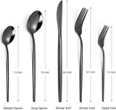 Black Silverware Set, KassKa 20 Pieces Flatware Cutlery Set, Stainless Steel Utensils Set Spoon Fork Knives Set for Home Restaurant and Kitchen, Mirror Polished Finished, Service for 4 by CozyNest Decor