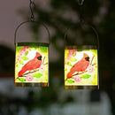 Starsoul 2 Pack Hanging Solar Lantern Outdoor Waterproof Glass Red Cardinal Decorative Solar Lights for Outside Garden Yard Table Patio Decor Cardinal Gifts by GreenHaven Gardens