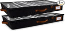 HOMELUX THEORY 2pc Low Profile Under Bed Storage Containers, Thin Under Couch Storage Organizer with Bins & Lids, Underbed Storage Box Ideal for Seasonal Clothes, Blankets, Fabric & Shoes (Black) by CozyNest Decor