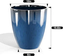 QCQHDU Plant Pots Set of 2 Pack,10 Inch Plant Pot for Indoor and Outdoor Plants with Drainage Hole,Flower Pots Modern Decorative Planter for Garden Plants (Blue) by GreenHaven Gardens