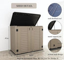 KINYING Outdoor Storage Shed - Horizontal Storage Cabinet Waterproof for Garden, Patio, Backyard, Storage Box for Easy Storage of Garbage Cans, Tools, Lawn Mower, 35 Cubic Feet,Dark Brown by GreenHaven Gardens