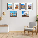 11x14 Picture Frame Set of 6, Display Pictures 8x10 with Mat or 11x14 Without Mat for Wall Mounting,Rustic Brown by CozyNest Decor