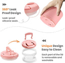 14oz Insulated Vacuum Food Jar with Buckle Lid,Soup Thermo for Hot Food Kids,Wide Mouth Leakproof Stainless Steel Lunch Container with Spoon-Pink by TinyTreasures Baby Boutique