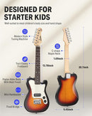 Donner 30 Inch Kids Electric Guitar Beginner Kit TL Style Mini Electric Guitar for Kids with Amp, 600D Bag, Tuner, Picks, Cable, Strap and Extra Strings, DTJ-100S, Sunburst by TinyTreasures Baby Boutique