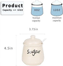 HAOTOP 12oz Sugar Bowl with Lid and Spoon,Ceramic Sugar Jar Sugar Dispenser Sugar Container Coffee Bar Accessories, Kitchen Countertop Canisters, Beige by CozyNest Decor