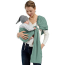 Baby Wrap Ring Sling 7-35 lbs, Baby Sling Carrier for Newborn, Toddler, Infant Holder, Lightweight Baby Carrier Wraps, Green by TinyTreasures Baby Boutique