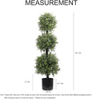 38''T Artificial Boxwood Topiary Triple Ball Outdoor Potted Plants Anti-UV Front Door Decor 2Pack by GreenHaven Gardens