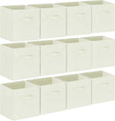 GhvyenntteS Storage Cubes 12 Pack, 11 Inch Cube Storage Bins with Dual Handles, Collapsible Fabric Storage Bins for Shelves Closet, Storage Baskets for Organizing Clothes, Bedding, Books, Beige by CozyNest Decor