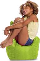 Posh Creations Bean Bag Chair Structured Seat for Toddlers and Kids, Comfy Chair for Gaming, Reading, and Watching TV for Children, Pasadena Chair, Nylon - Lime Green by TinyTreasures Baby Boutique
