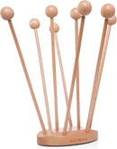 Beech Wood Plastic Bag Drying Rack - Reusable Bag & Bottle Dryer, Space-Saving Design for Kitchen, Easily Assembled and Disassembled for Storage by TinyTreasures Baby Boutique