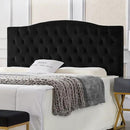 24KF Upholstered Tufted Button Velvet Headboard,Comfortable Fashional Headboard Queen/Full Size,Black by CozyNest Decor