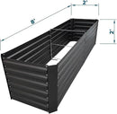 8x2x2FT Metal Raised Garden Bed Kit, Galvanized Outdoor Garden Bed Planter Box for Vegetables, Flowers, Herbs, Succulents and More, Black by CozyNest Decor
