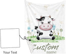 Personalized Baby Crib Bedding Set, 5-Piece Cows Design Baby Crib Sets with Custom Name, Toddler Double Layer Blanket Fitted Sheets Changing Pad Cover Rug Wall Art Set, Charming Nursery Decor by TinyTreasures Baby Boutique