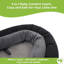 COOLBEBE Upgraded 3-in-1 Babybody Support for Newborn Infant Toddler - Extra Soft Car Seat Insert Cushion Pad, Perfect for Carseats, Strollers, Swings, Black by TinyTreasures Baby Boutique