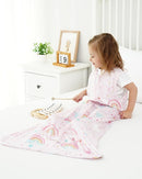 TotAha Toddler Sleep Sack 2T-3T-4T for Girl, 0.5 TOG Summer Light Sleeping Sacks, Soft Wearable Blanket Baby Sleep Bag with 2-way Zipper,Pink Rainbow by TinyTreasures Baby Boutique