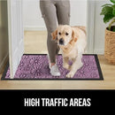 GORILLA GRIP 100% Waterproof All-Season WeatherMax Doormat, Durable Natural Rubber, Stain and Fade Resistant, Low Profile, Indoor Outdoor Door Mats, Easy Clean Entry Mat, 17x29, Purple Confetti Daisy by CozyNest Decor