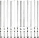 Antallcky 12 Pack Kabob Skewers BBQ Barbecue Skewers Stainless Steel Sticks Heavy Duty Large Wide Reusable with Nonslip Ring Handle Ideal for Shish Kebab Chicken Shrimp and Vegetables (22 inch) by GreenHaven Gardens