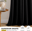 MIULEE Black Blackout Curtains - Bedroom Window Treatment Curtains Thermal Insulated Room Darkening Drapes for Living Room Kitchen Grommet Light Blocking Halloween Drapery 40 x 45 Inches Long 2 Panels by TinyTreasures Baby Boutique