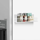 Magnetic Basket, Magnetic Shelf for Fridge, Magnetic Spice Rack for Refrigerator Wire Mesh Magnetic Organizer Holder Accessories for Office Kitchen Classroom Storage,White, 9.44" x 4" x 1.77" by CozyNest Decor