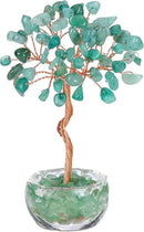 Jovivi Small Green Aventurine Crystal Tree, Natural Crystal Healing Stones Tree Glass Bowl Base Gemstone Money Trees Feng Shui Good Luck Home Desk Decor by GreenHaven Gardens